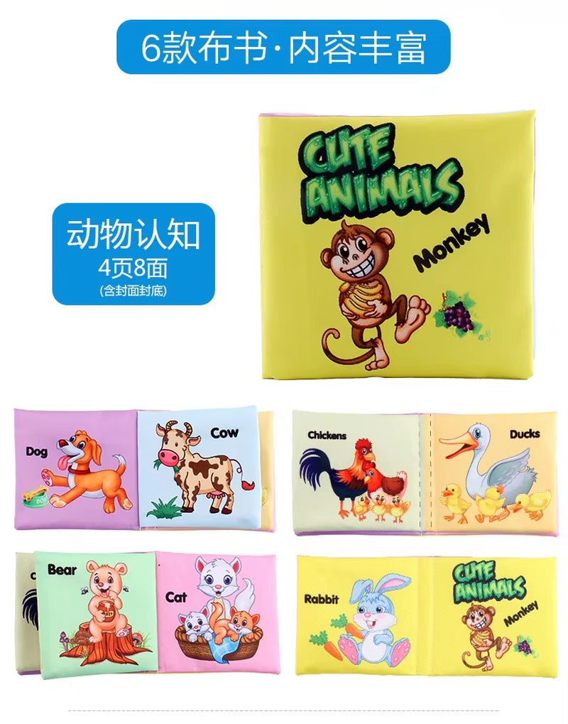 Babies Fabric Cloth Book Montessori Educational Story Book Animals Numbers Kids Children Newborn Infant Baby Kids Montessori