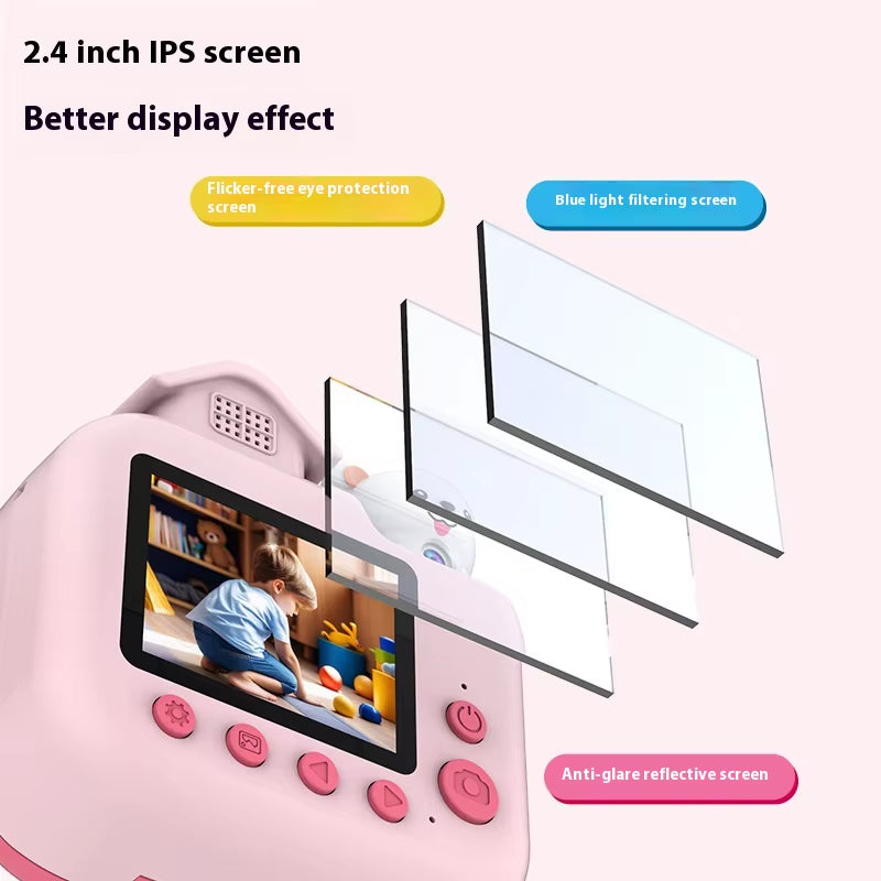 Kids Camera Instant Print Camera Toy Cameras Camcorder Toys Kids Selfie Toddler Child Minicam