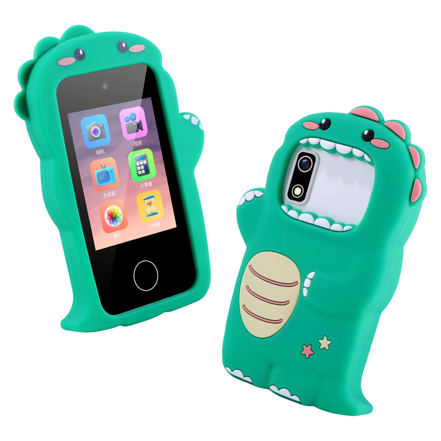 Birthday Gifts Dual Camera Touchscreen Cell Phone Music Player Toddler Phone Learning Toy Dinosaur Toys Kids Smart Phone