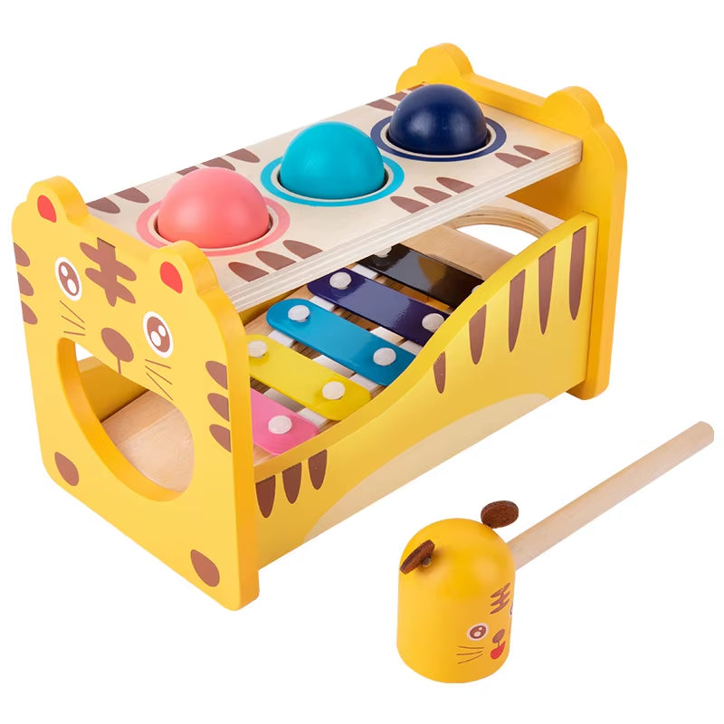 Kids Pound Xylophone Toddlers Wooden Early Educational Hammer and Musical Toys