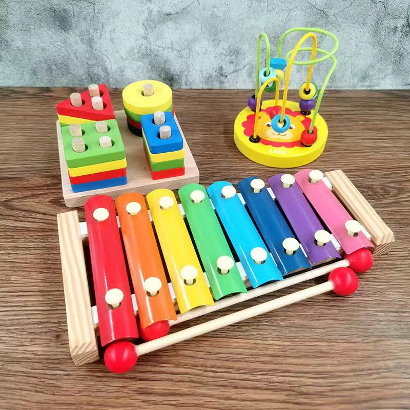 Unisex Montessori Wholesale Wooden Educational Toys Set for Children'S 2 to 4 Years Old Educational Development
