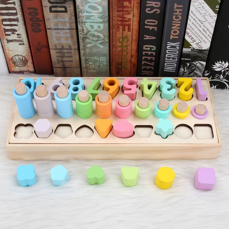 Baby Wooden Montessori Toys Digit Magnetic Games Fishing Toys Game Catch Worm Educational Puzzle Toys for Children Gifts