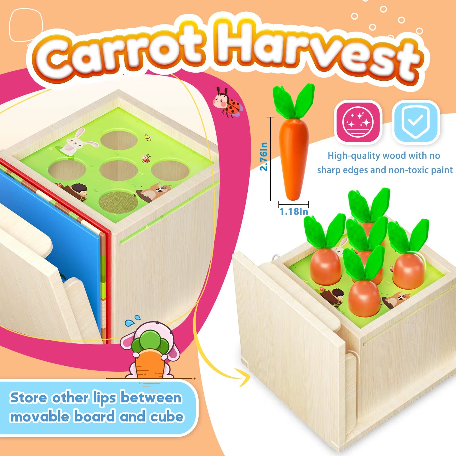 Dropshipping 4 in 1 Educational Montessori Toys Waldorf Object Coin Tissue Permanence Box Developmental Educational Wooden Toys