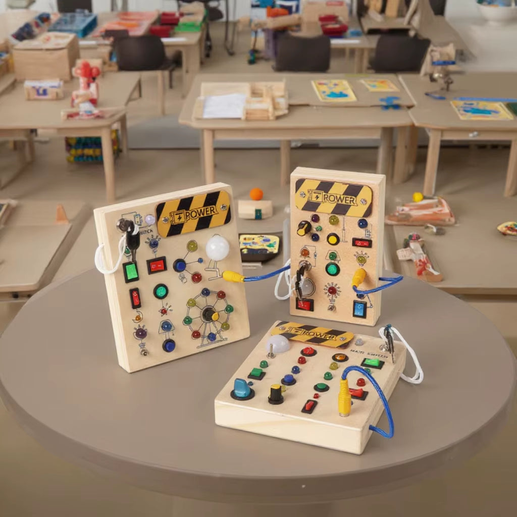 Wooden Children Montessori Sensory Board Toy Educational Toy Hand-Eye Coordination Sensory Toy Light Board