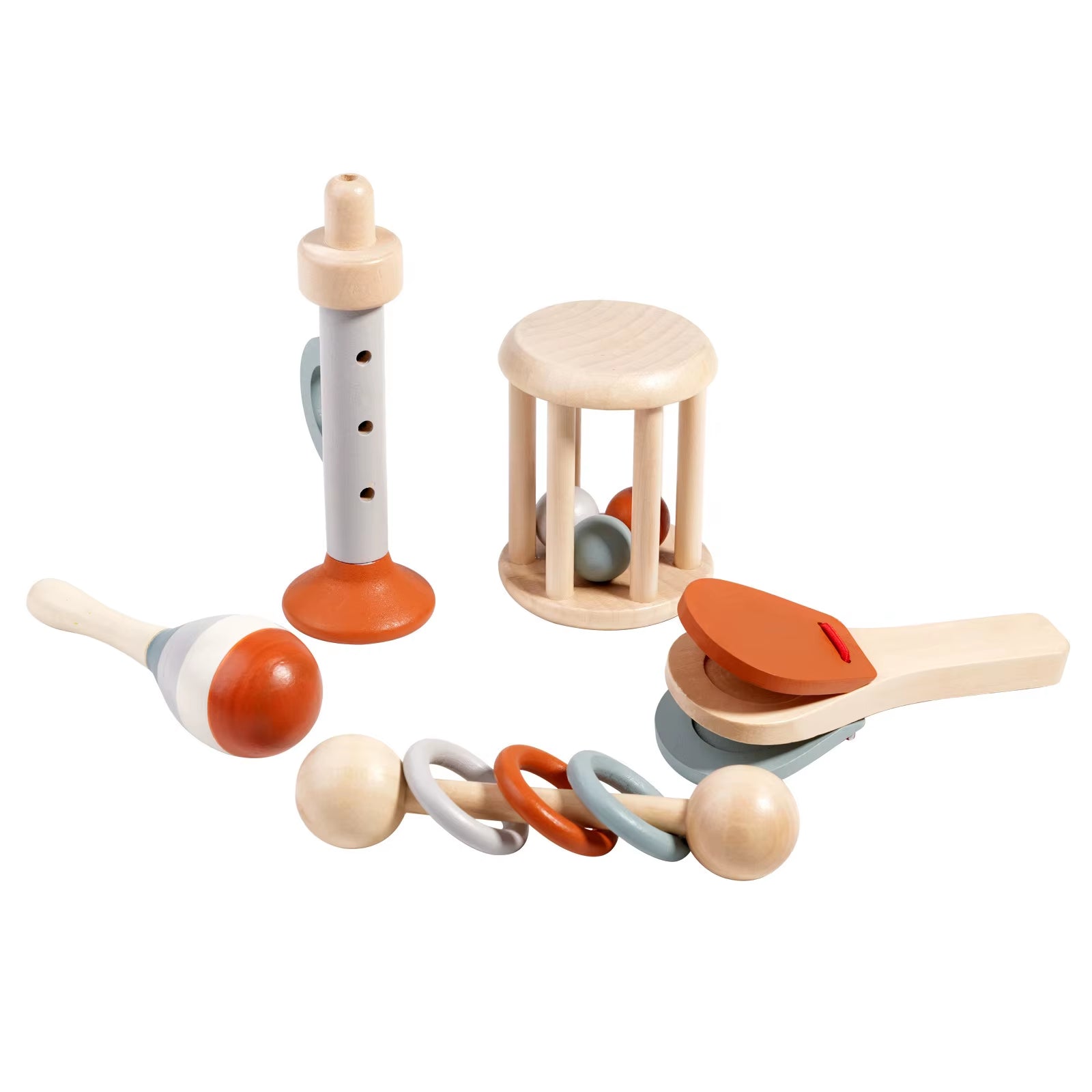 Hand Held Bells, Ringing Instruments, and Wooden Toys for Early Childhood Education for Infants and Young Children