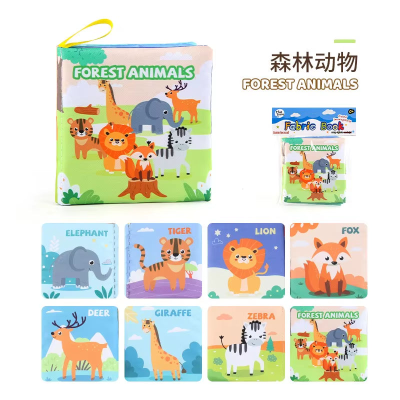 Babies Fabric Cloth Book Montessori Educational Story Book Animals Numbers Kids Children Newborn Infant Baby Kids Montessori