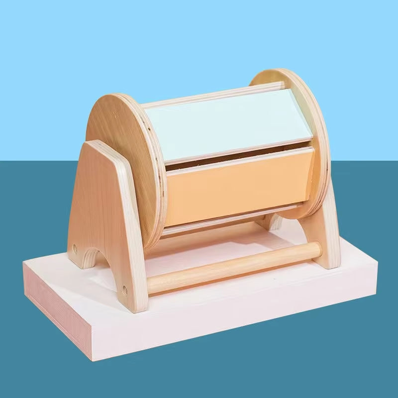 Unisex Montessori Early Education Target Box Wooden Science Education Tool Pull Ball Box Coin Box Textile Drum Toy Set