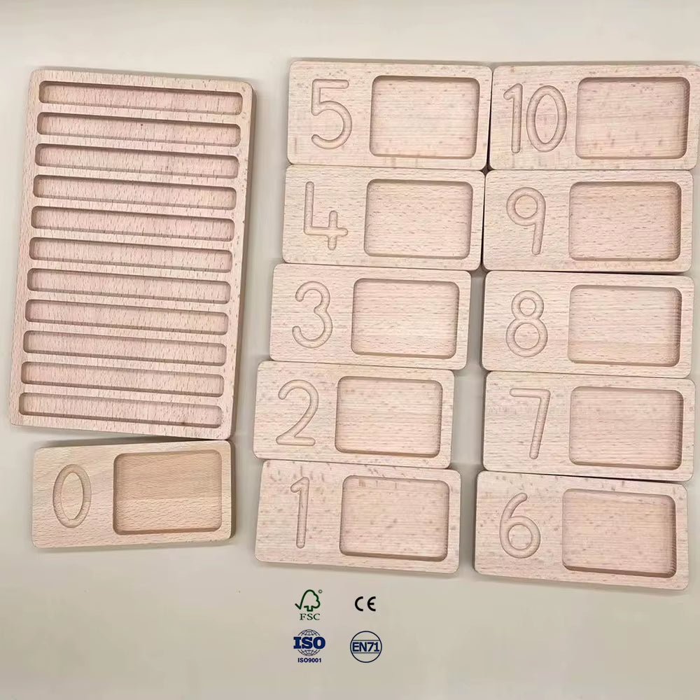 Solid Wood Ladybug Toy Montessori Teaching AIDS Digital Toys Hand-Eye Coordination Environmental Toys Digital Accessories