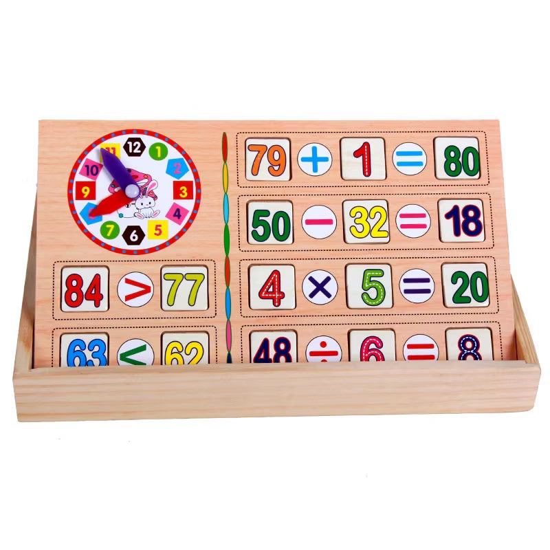 Maths Montessori Toy Learning Box, Number Game with Drawing, Wooden Board, Educational Toy for Children 4 5 6 Years Old