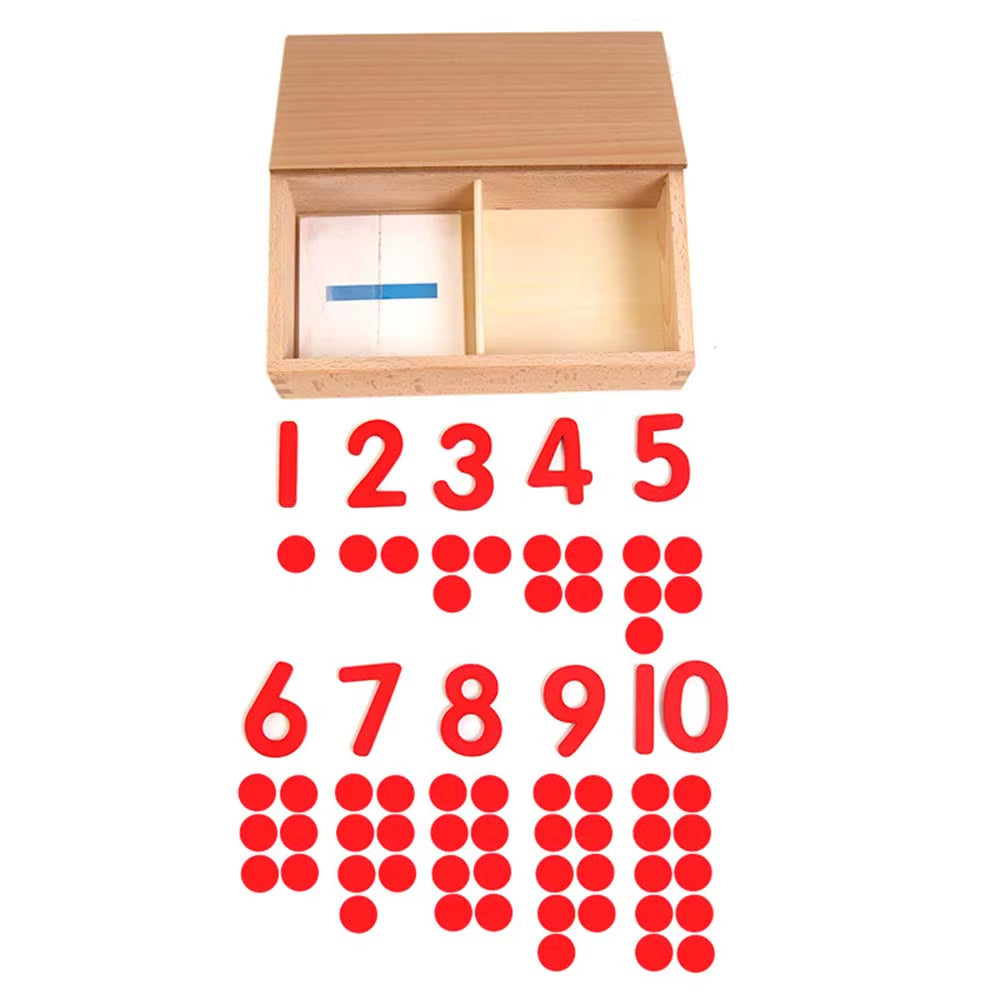 Montessori Early Learning Toys Montessori Math Teaching Tools Wooden Number Puzzle Board with Chips Educational Toys for Kids