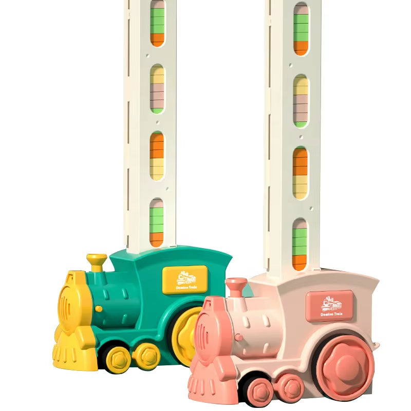 Domino Tokens Mexicain Kids Toys Electric Little Train Domino Building Block Toy Kids STEM Building Montessori Toys