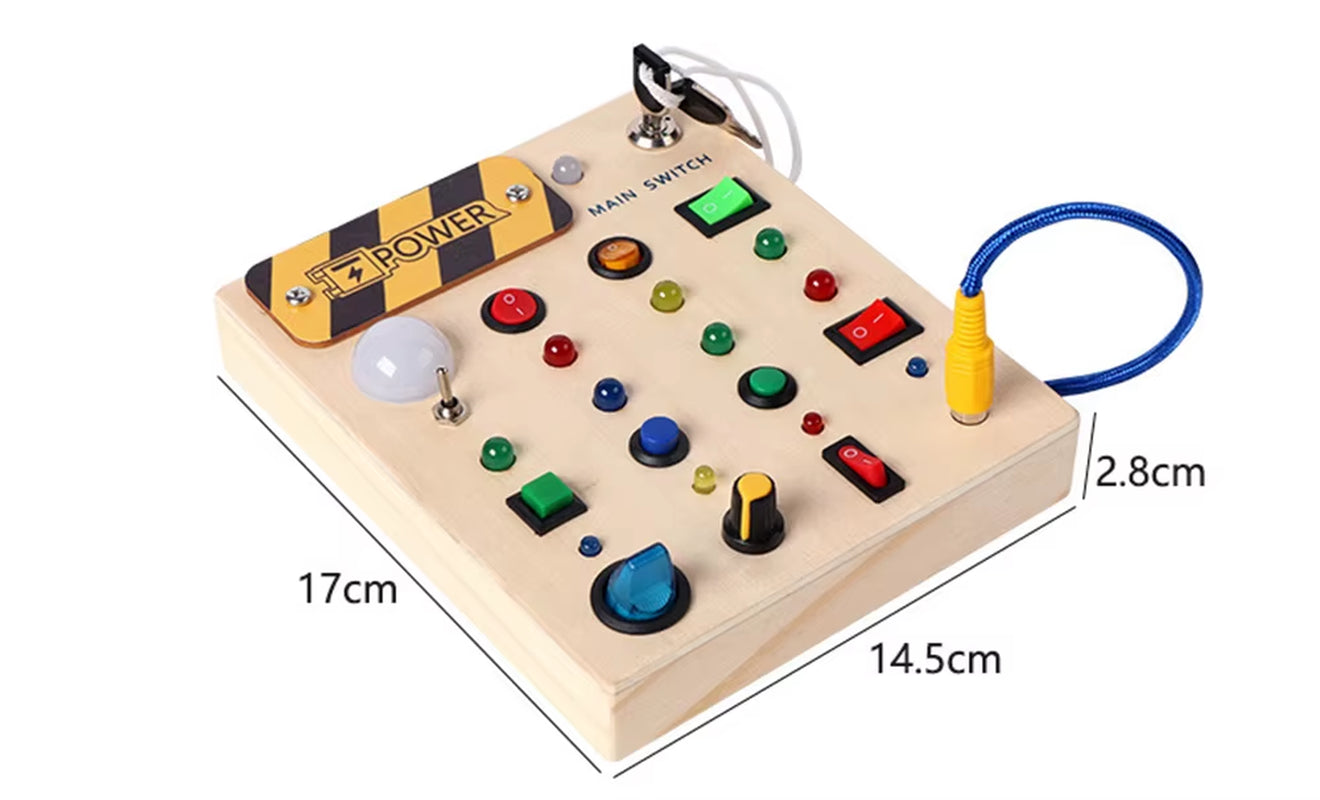 Wooden Children Montessori Sensory Board Toy Educational Toy Hand-Eye Coordination Sensory Toy Light Board