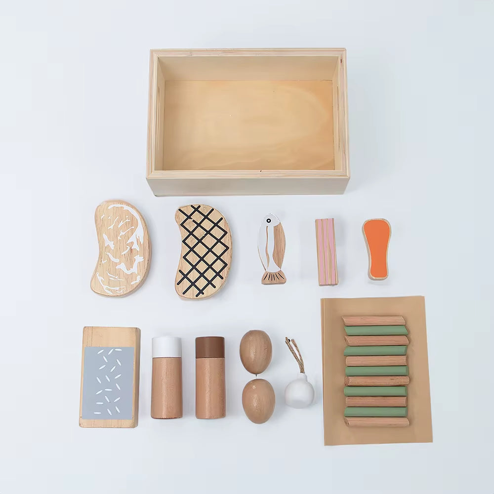 Children'S Kitchen Toy Set Wooden Simulation Small Kitchen Cooking Toy Birthday Gift Classic Wooden Play Kitchen Montessori