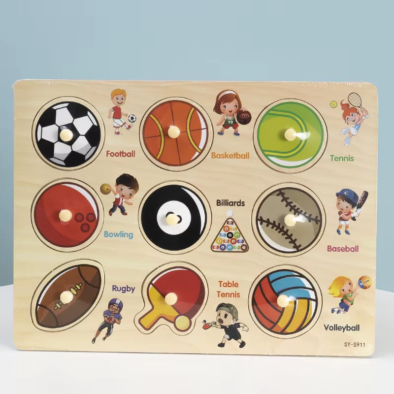 Montessori Baby Educational Toys for Children Baby Game Puzzle Board Jigsaw Child Puzzle Wooden Puzzles for Kids 2 3 Year