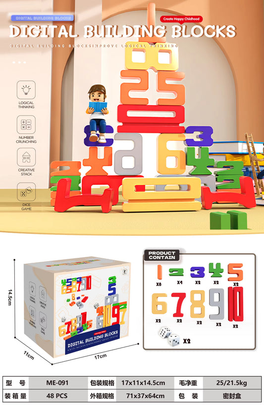 Hot Selling Baby Digital Building Blocks Montessori Early Education Educational Infants Logical Thinking Memory Training Games