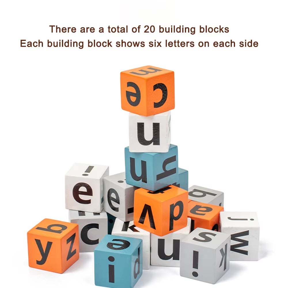 Montessori Learning and Educational Toys Gifts for Kids 3 4 5 Years Wooden Reading Blocks Toys Wooden Spelling Toy