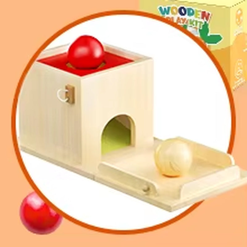 Dropshipping 4 in 1 Educational Montessori Toys Waldorf Object Coin Tissue Permanence Box Developmental Educational Wooden Toys