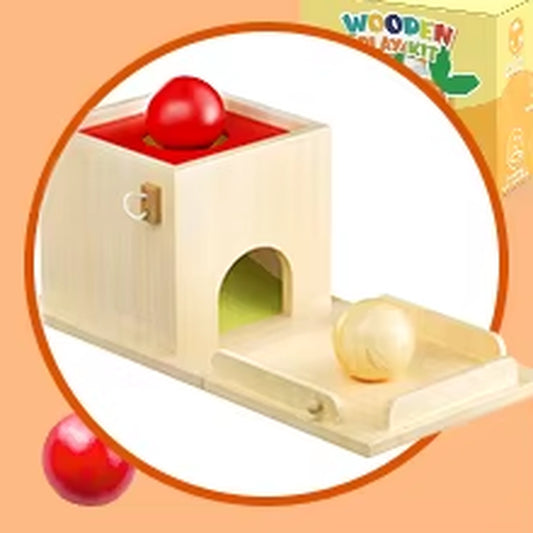Dropshipping 4 in 1 Educational Montessori Toys Waldorf Object Coin Tissue Permanence Box Developmental Educational Wooden Toys