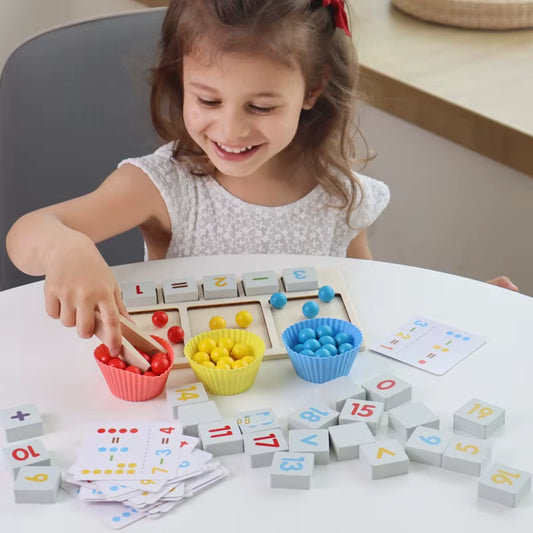 Wooden Montessori Clip Beads Toy Color Sorting Matching Wood Learning Educational Toys for Children Baby Sensory Training
