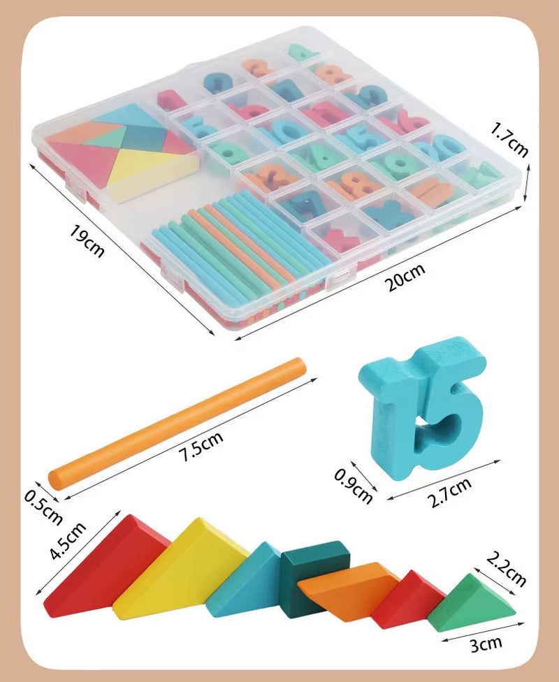 Wooden Math Learning Setgeometry and Arithmetic Educational Toy Montessori-Inspired Early Learning Puzzle Develops Math Skills