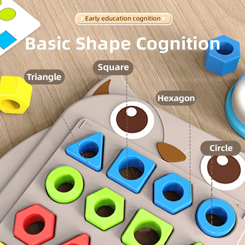 Montessori Puzzle Learning Education Owl Shape Matching Game Educational Sensory Color Cognition Parent-Child Interactive Toys