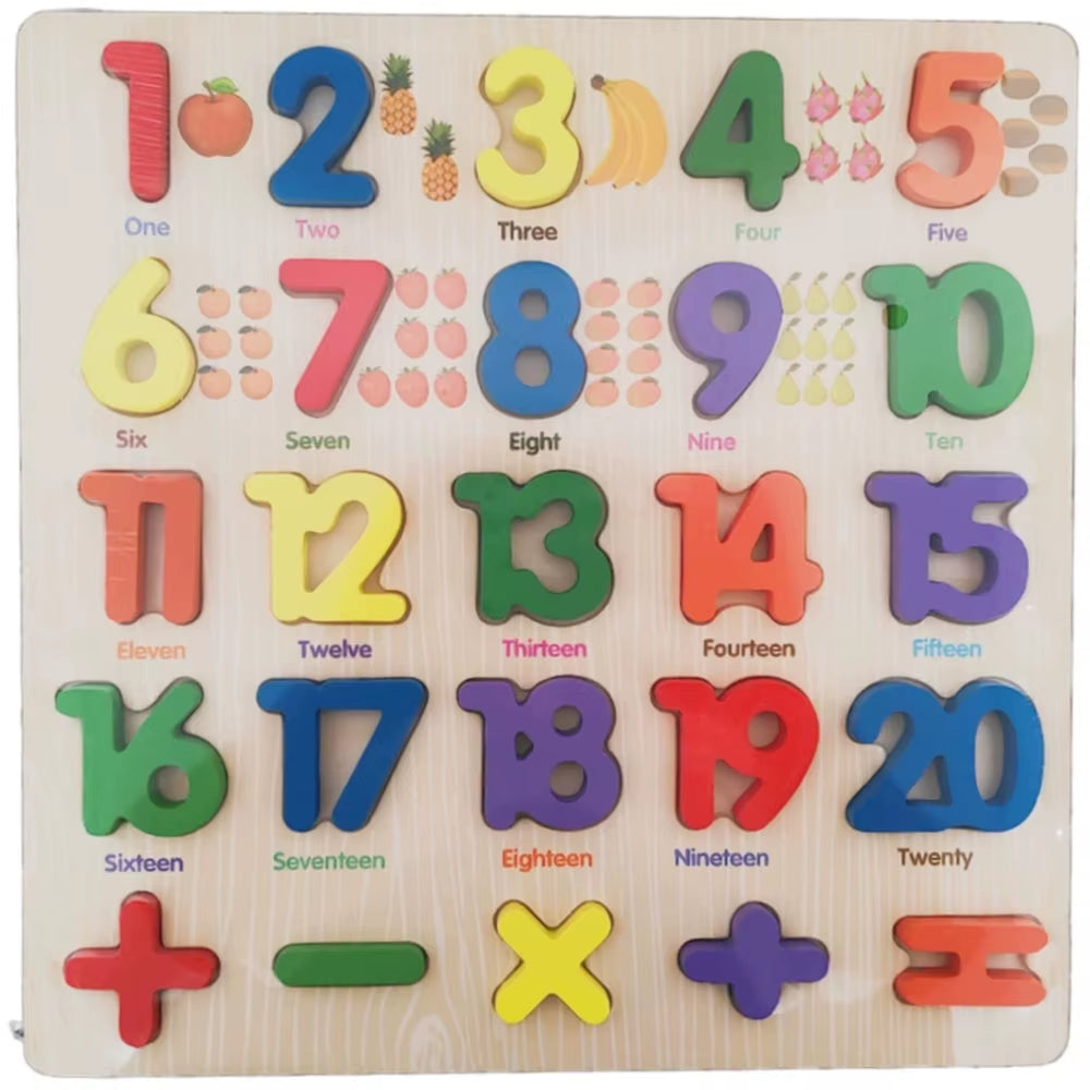 Wooden Letter Puzzles Number Puzzles Capital and Lowercase Letter Puzzles Color Classification Montessori Teaching Aids