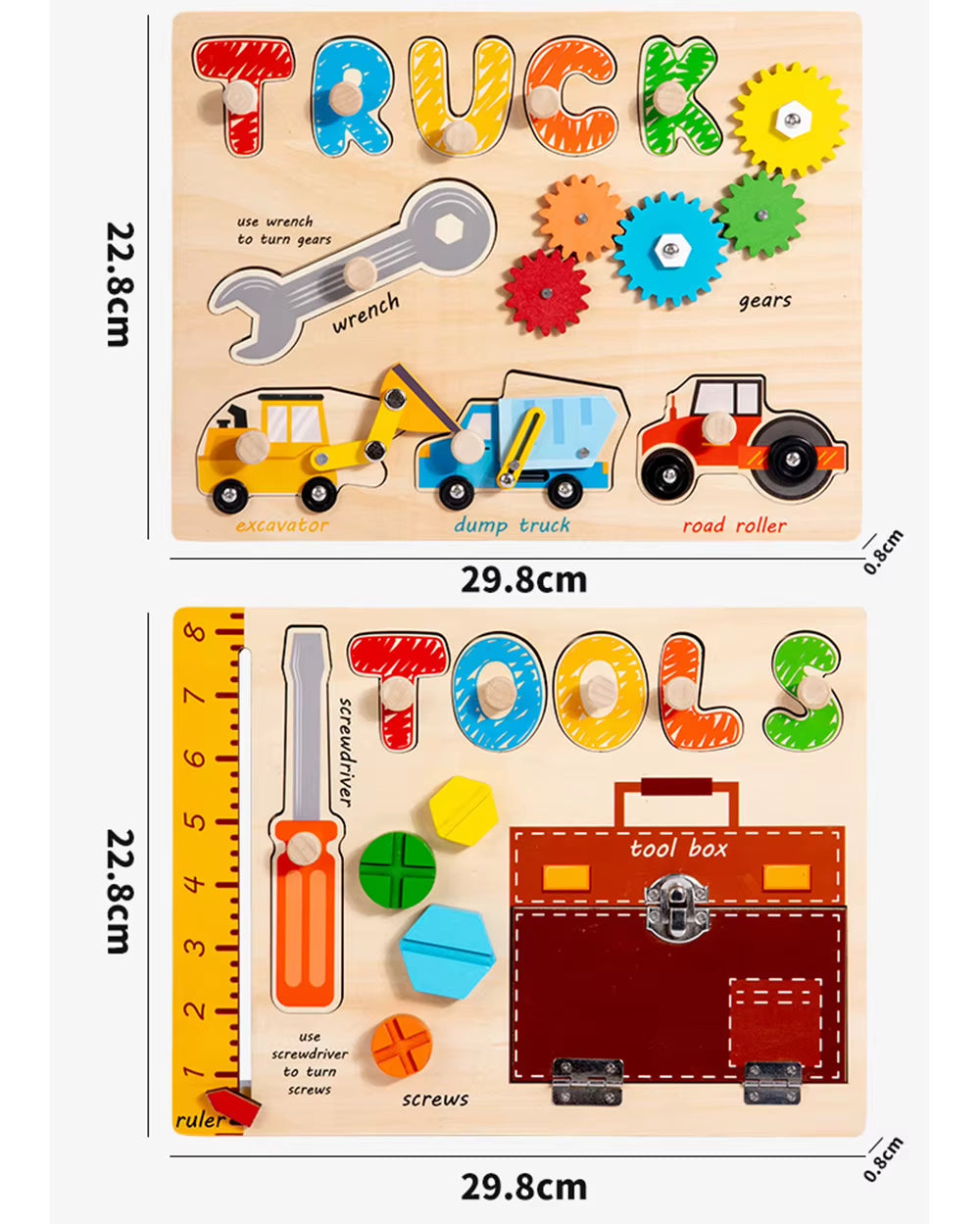 Children'S Wooden Montessori Early Education AIDS Multi-Functional Busy Board Three-Dimensional Jigsaw Puzzle Board