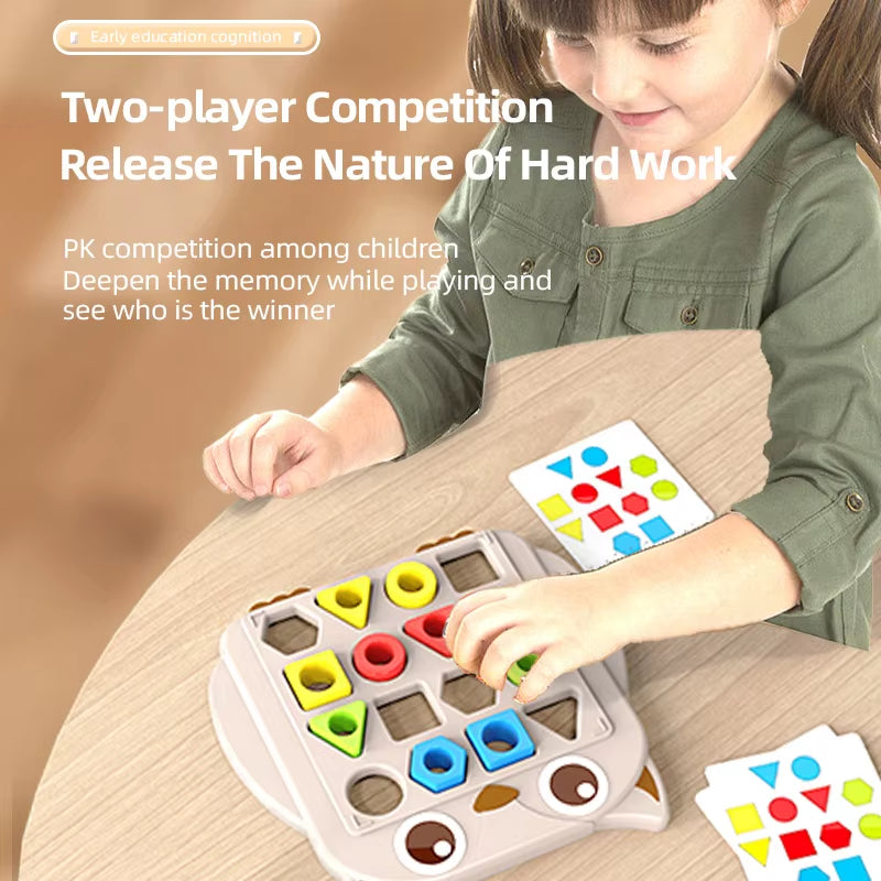 Montessori Puzzle Learning Education Owl Shape Matching Game Educational Sensory Color Cognition Parent-Child Interactive Toys
