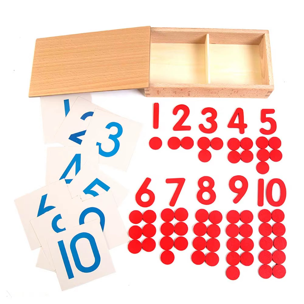 Montessori Early Learning Toys Montessori Math Teaching Tools Wooden Number Puzzle Board with Chips Educational Toys for Kids