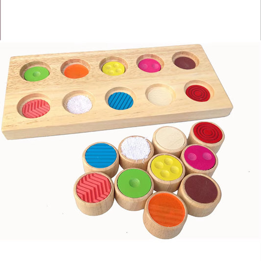Montessori Wood Touch Training Color Sorting Toys Hand-Eye Coordination Training Enlightening Toys