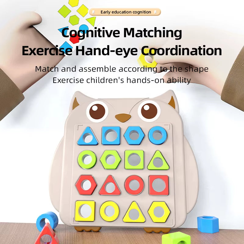 Montessori Puzzle Learning Education Owl Shape Matching Game Educational Sensory Color Cognition Parent-Child Interactive Toys