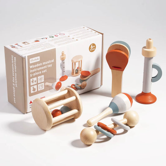 Hand Held Bells, Ringing Instruments, and Wooden Toys for Early Childhood Education for Infants and Young Children