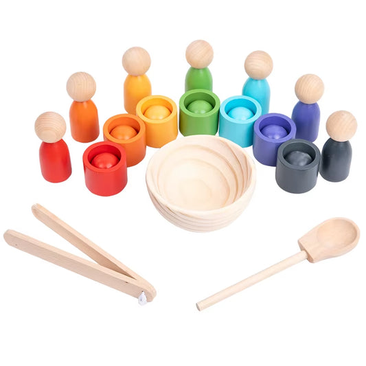 Montessori Early Education 7 Color Ball Cup Sorting Toys