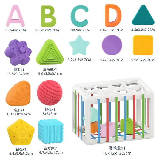 Baby Toy 1 2 Years Montessori Sensory Games for Baby 6 9 12 18 Months Shape Sorter with Textured Balls Sensory Balls Activity