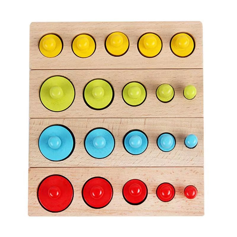 Kids Montessori Toys Colorful Socket Cylinder Set Beech Wood Multicolor Blocks Early Educational Math Teaching Toys