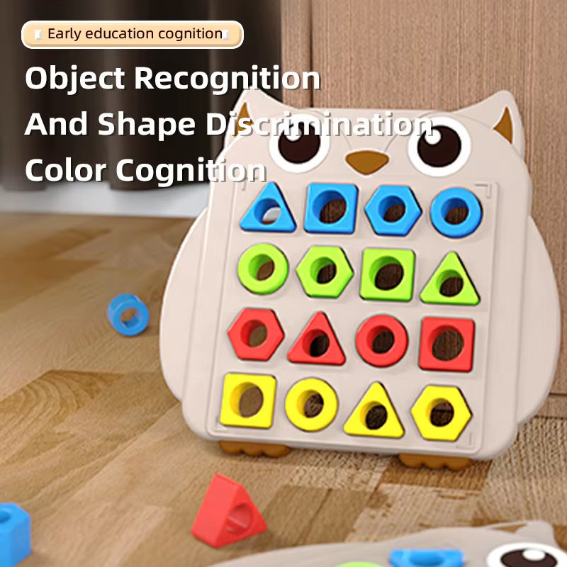 Montessori Puzzle Learning Education Owl Shape Matching Game Educational Sensory Color Cognition Parent-Child Interactive Toys