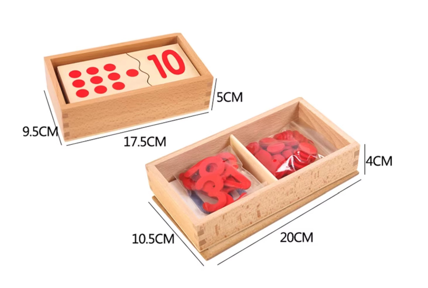 Montessori Early Learning Toys Montessori Math Teaching Tools Wooden Number Puzzle Board with Chips Educational Toys for Kids