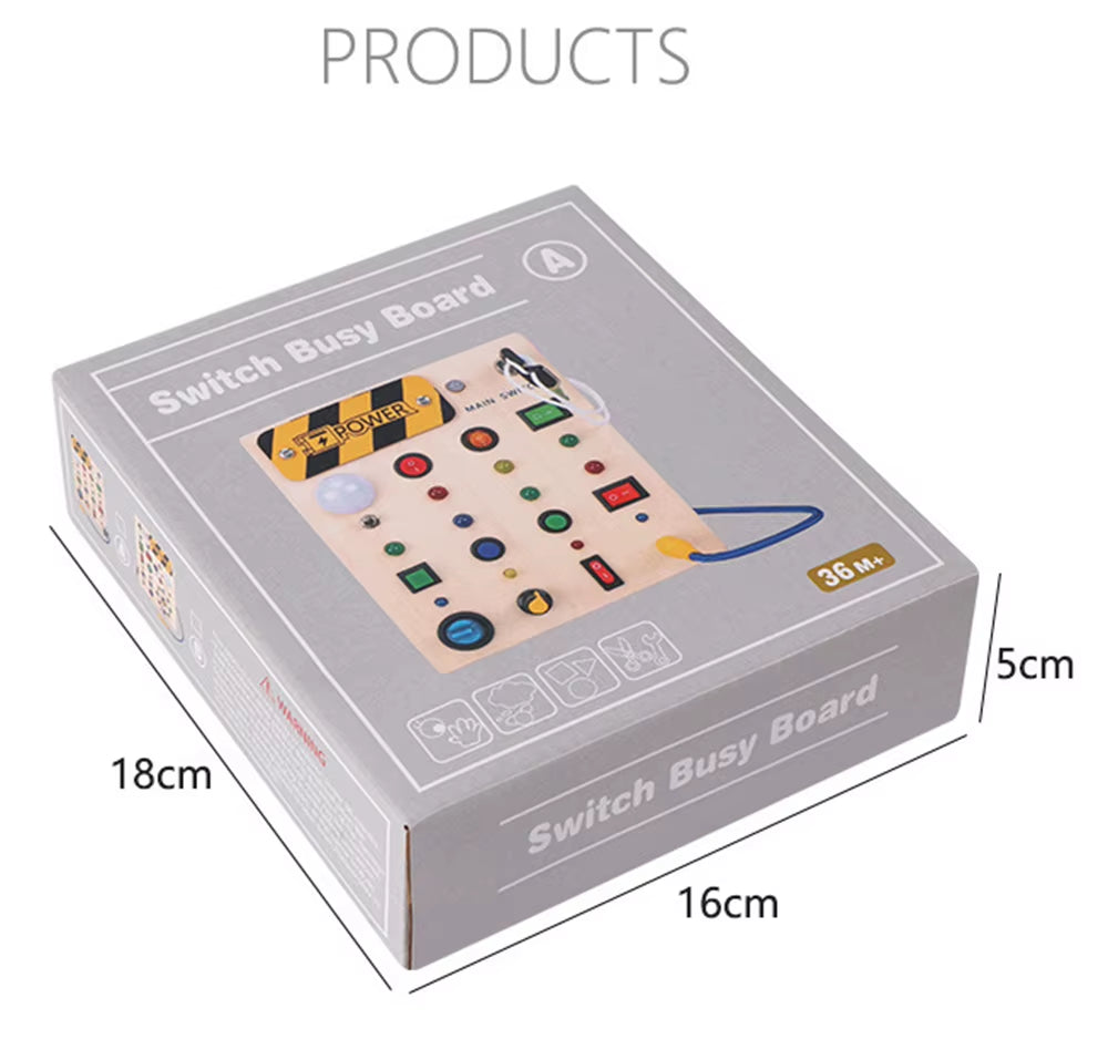 Wooden Children Montessori Sensory Board Toy Educational Toy Hand-Eye Coordination Sensory Toy Light Board