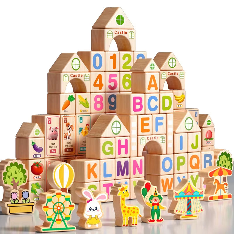 Large Solid Wood Magic Cubes Kids Educational Building Blocks Assembled Jigsaw Puzzles for Brain Development and Intelligence