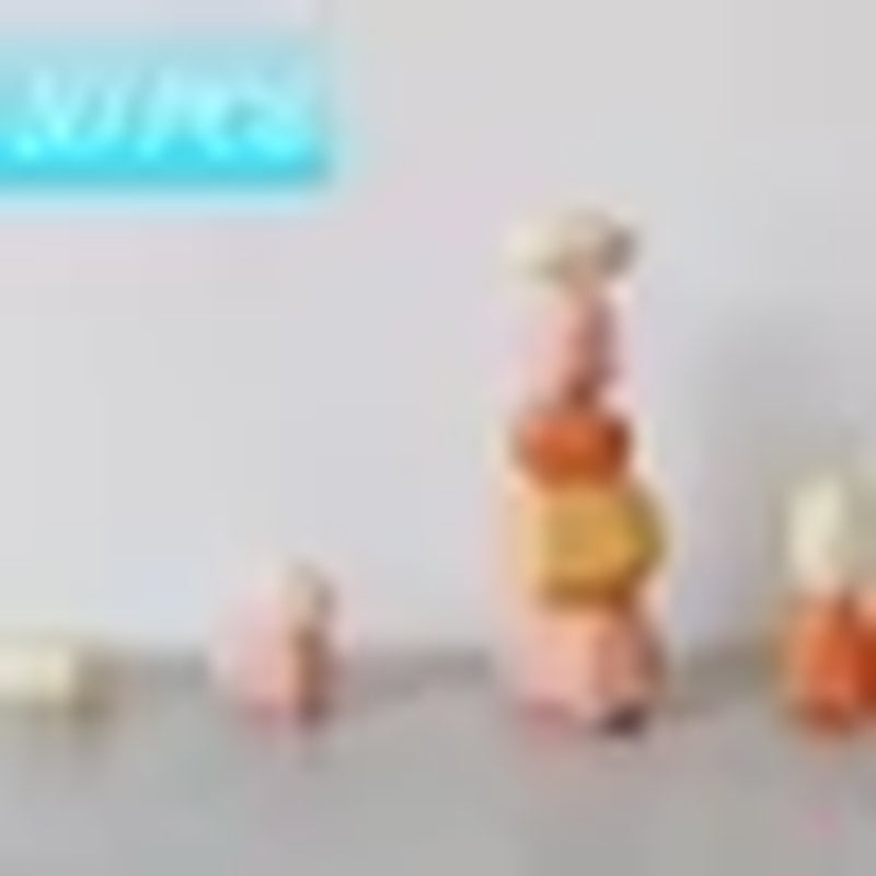 Wooden Toys Montessori Toy 16 Pcs Creative Wooden Stone Stacking Rainbow Game Balancing Building Blocks Wood Toy Gift