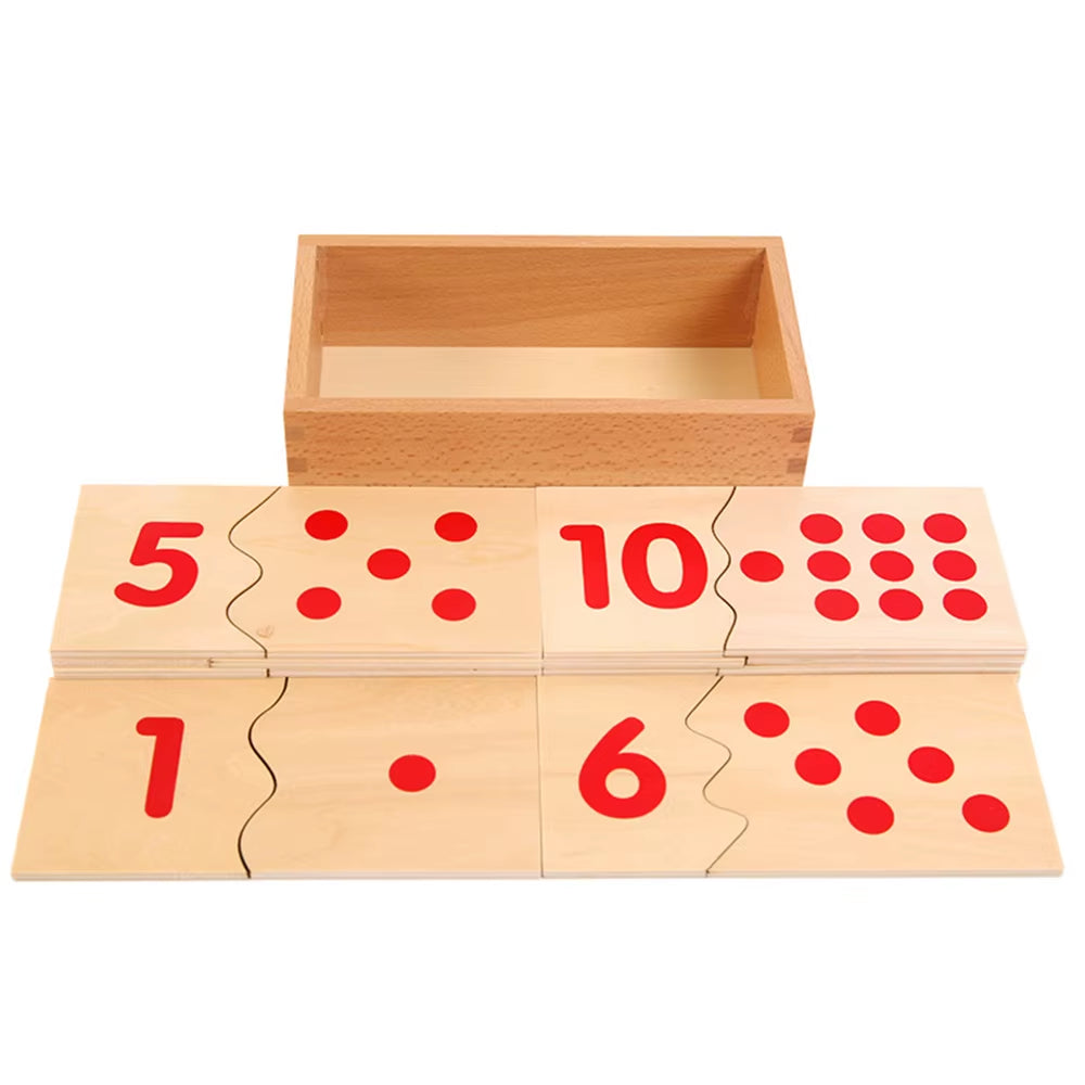 Montessori Early Learning Toys Montessori Math Teaching Tools Wooden Number Puzzle Board with Chips Educational Toys for Kids