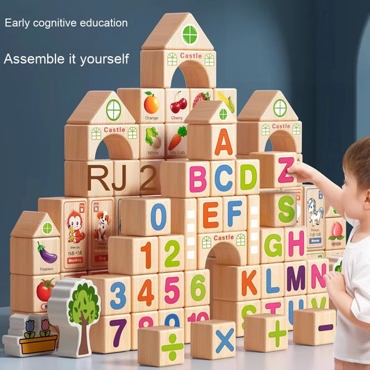 Large Solid Wood Magic Cubes Kids Educational Building Blocks Assembled Jigsaw Puzzles for Brain Development and Intelligence