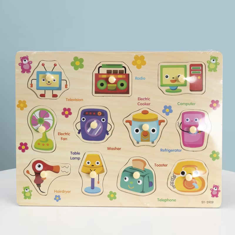 Montessori Baby Educational Toys for Children Baby Game Puzzle Board Jigsaw Child Puzzle Wooden Puzzles for Kids 2 3 Year