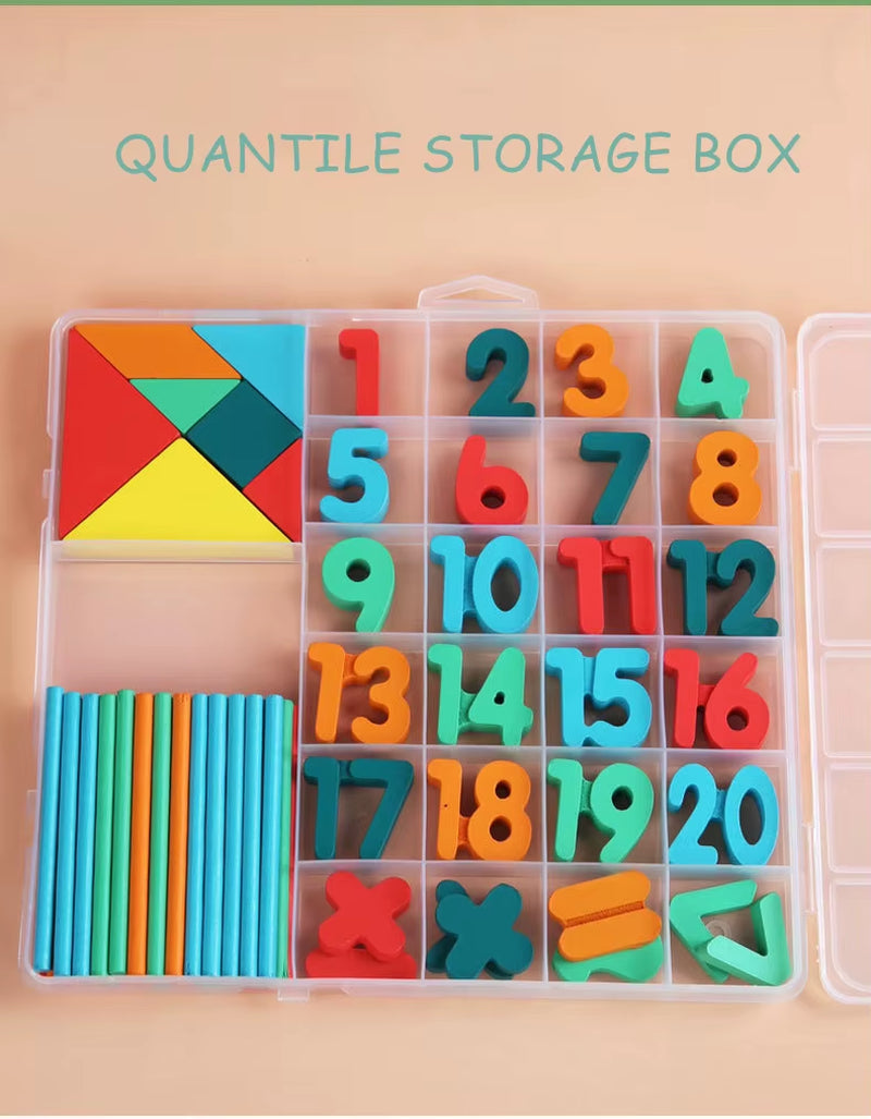 Wooden Math Learning Setgeometry and Arithmetic Educational Toy Montessori-Inspired Early Learning Puzzle Develops Math Skills