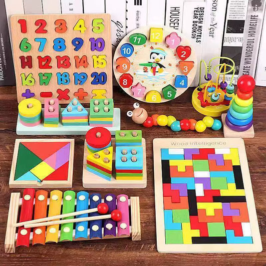 Unisex Montessori Wholesale Wooden Educational Toys Set for Children'S 2 to 4 Years Old Educational Development