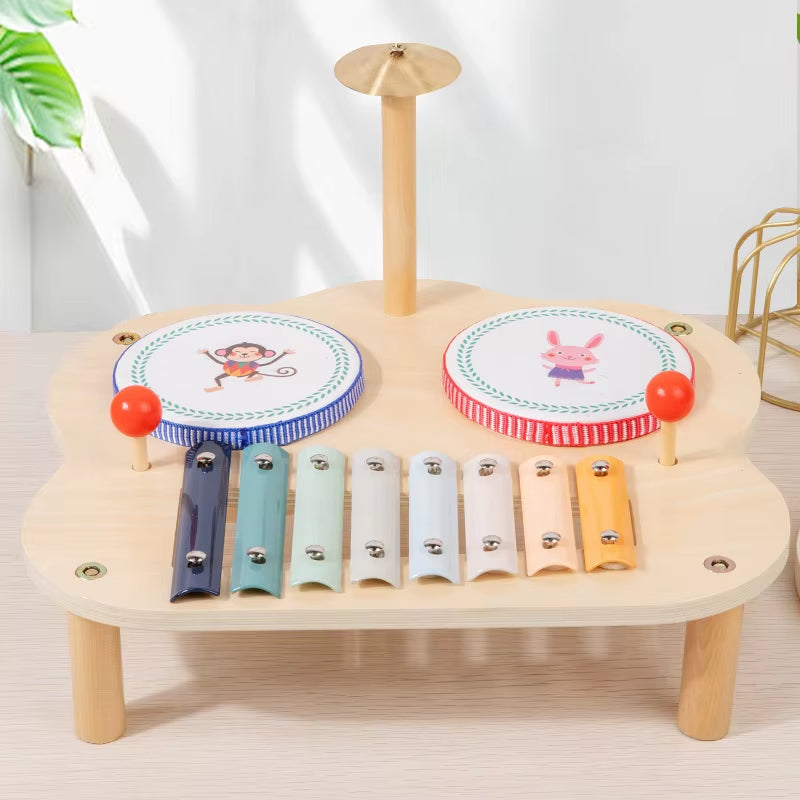 Wooden Montessori Early Education Multi-Functional Music Table Kidsren'S Educational Musical Instrument Music Table