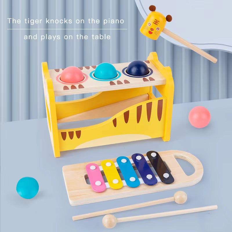 Kids Pound Xylophone Toddlers Wooden Early Educational Hammer and Musical Toys