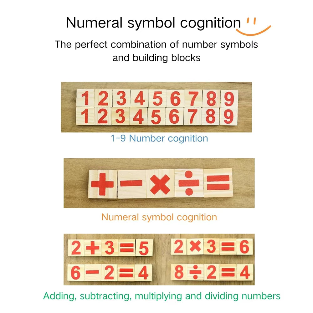 Wooden Toys Montessori Math Learning Toys Early Education Number Sticks Preschool Counting Tools Color Classification Math Toys