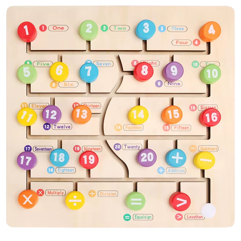 Kids Toys Montessori Wooden Toys Maze Slide Puzzle Jigsaw Board Alphabet Digital Matching Early Educational Toys for Children