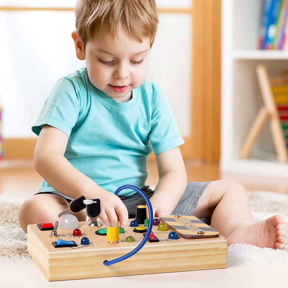 Wooden Children Montessori Sensory Board Toy Educational Toy Hand-Eye Coordination Sensory Toy Light Board